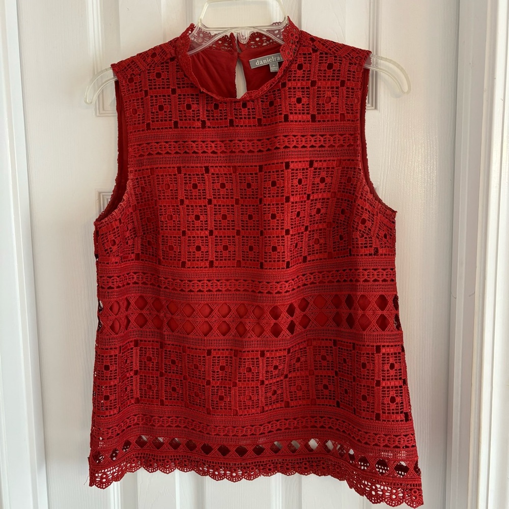 Anthropologie Daniel Rainn Burnt Orange Sleeveless Blouse | small